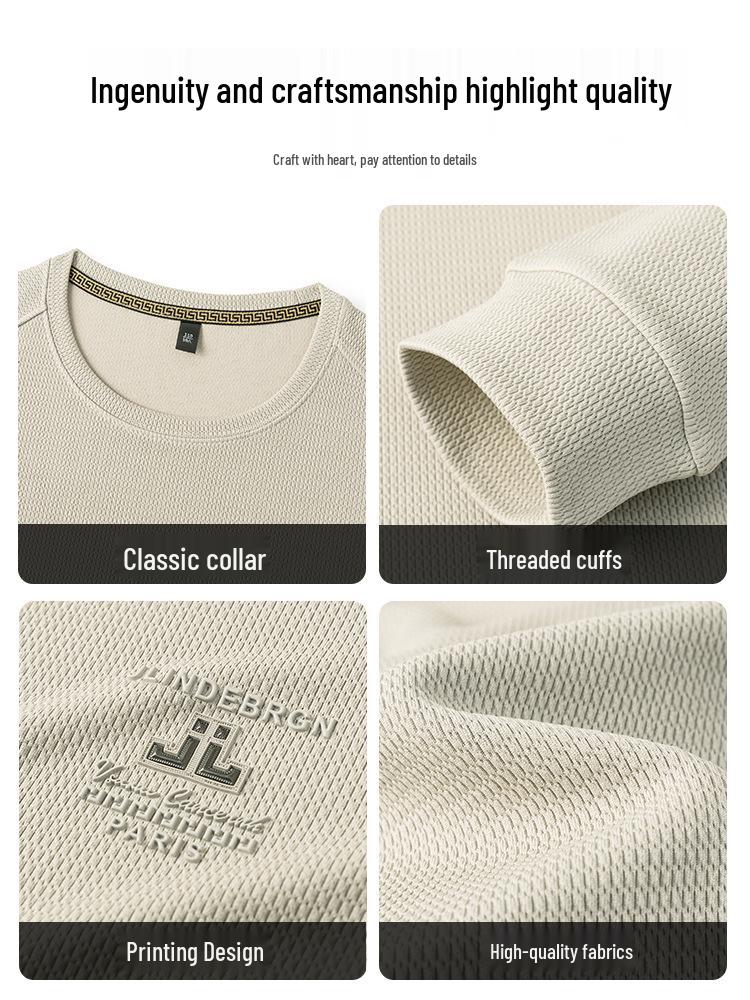 Woodpecker Men's 2025 Fleece-Lined Crew Neck Long Sleeve Sweatshirt for Autumn/Winter