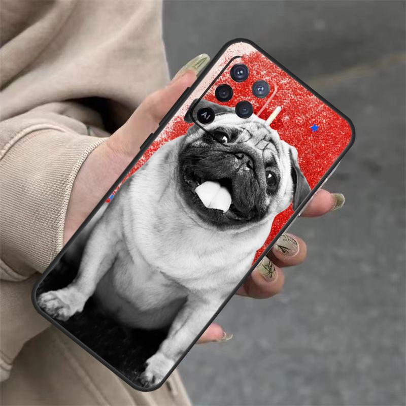 CUTE PUPPY PUG DOG MOPS For OPPO A98 A78 A58 A79 A15 A17 A77 A16 A76 A96 A52 A72 A5 A9 A94 A74 A57S A53S A54S Case
