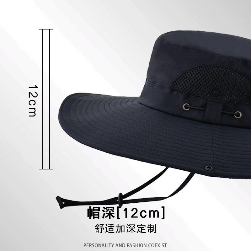 Fishing Sun Protection Hat Summer Climbing Hat Men's Big Head Circumference Shading UV Protection Breathable Waterproof Outdoor Bucket Hat
