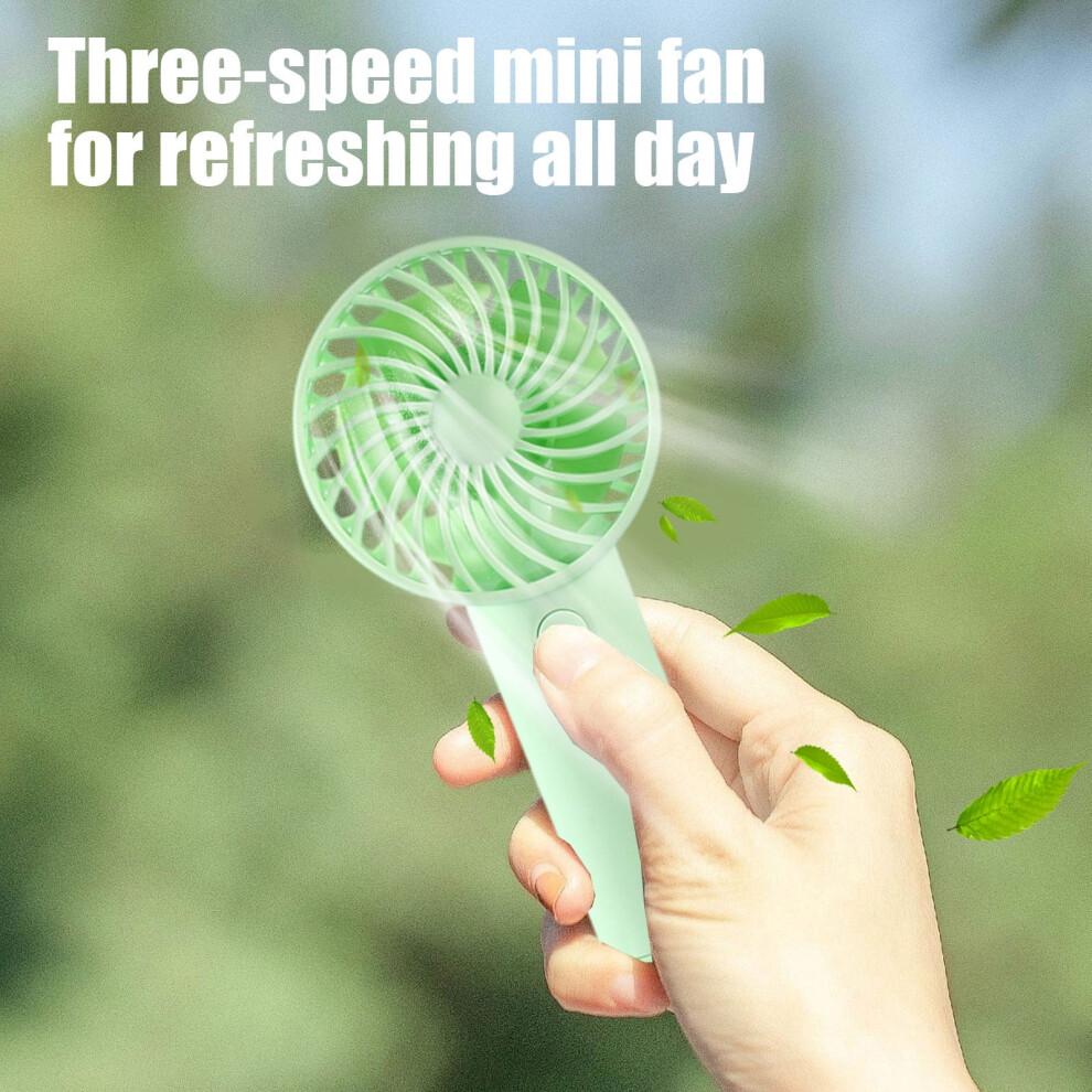 Karymi Portable USB Rechargeable Handheld Fan, 3 Speeds, 400mAh, Quiet, 5.12x2.36in – Compatible with USB Chargers