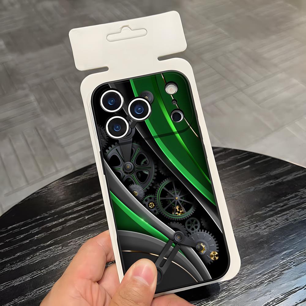 

Чехол для телефона с механическими компонентами для IPhone 17 Air 16 E Pro Max 15 14 13 Mini 12 Pro 11 Max Plus Черный Мягкий корпус iPhone 12 Mini