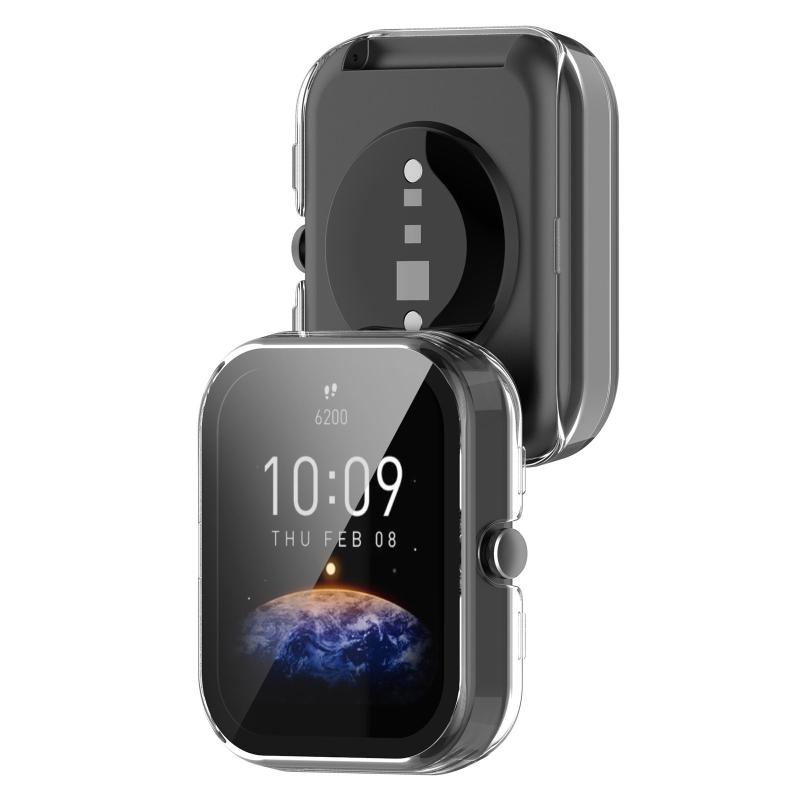 Screen Protector for Case with Tempered Film for AmazfitBIP U/for POP Full Coverage for Shell Protective Cover Replace