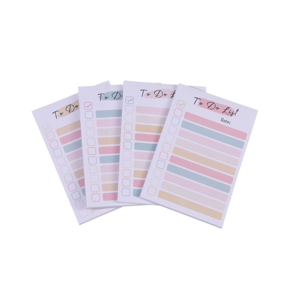 

4 упаковки блокнота со списком заметок, портативный клейкий ежедневный цветной блокнот для заметок, 50 шт.