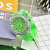 Luminous luminous personalized rhinestone led fashion male and female students couple jelly quartz watch
