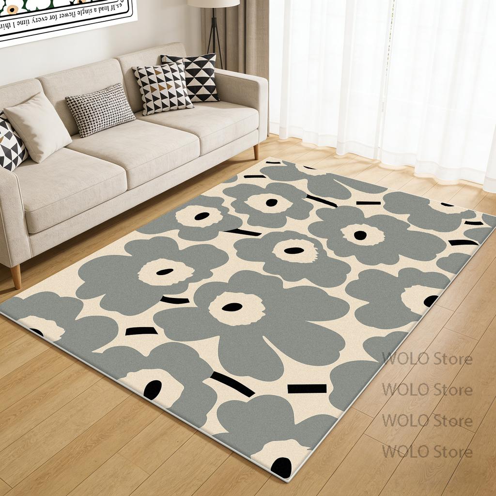 Flower Plant Printed Carpet simple style Living Room Bedroom Floor Mats cloakroom Non Slip customizable Soft Rug Easy cleaning