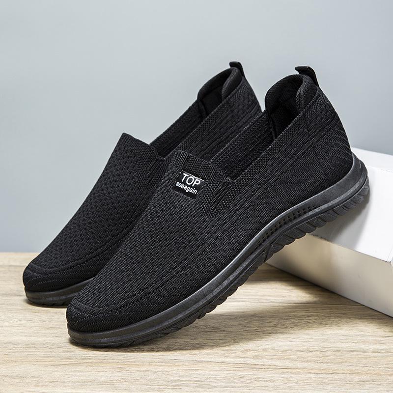 Spring Lightweight Breathable Men's Casual Old Beijing Cloth Shoes - Hollow, Comfortable, Low-Top, Soft Sole