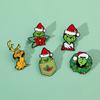 Christmas Brooch Cartoon Figure Shape Anti-slip Polished New Year Party Coat Collar Bag Scarf Hat Decoration Clothes Pin Clothing Jewelry