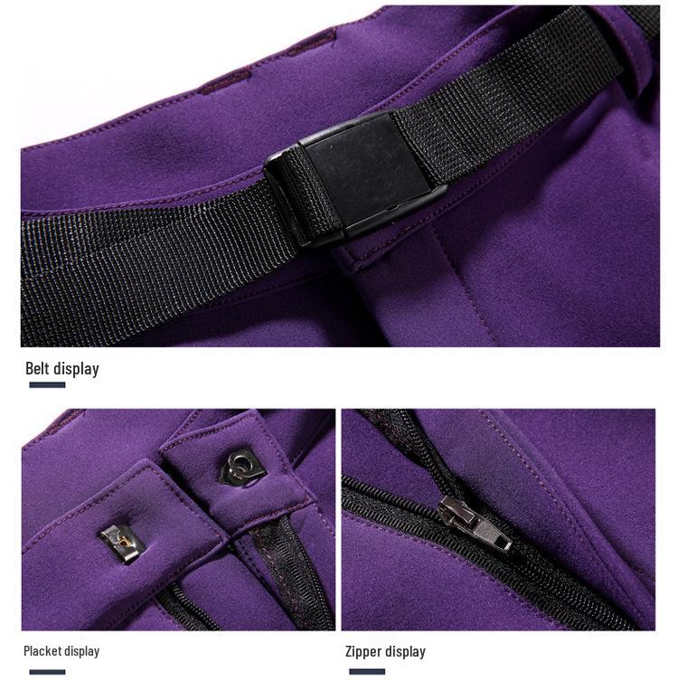 Winter Fleece-Lined Windproof Waterproof Hiking Pants for Men & Women – Softshell, Warm, Ideal for Couples