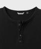 Bellie Variant Henley Neck T-Shirt - Washed Black