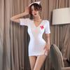 Women Sexy Dress Erotic Lingerie Female Nurse Cosplay Uniform Seductive Backless Wrapped Buttocks Skirts Porno Clubwear