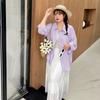 Korean Gentle, Simple and Generous Shirt Women's Spring New Large-size Women's Clothing To Cover Meat and Sun Protection, with 210176.