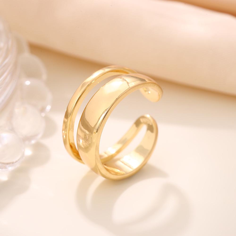 18K Open Minimalist Hollow Ring: Elegant, Versatile, High-End Design