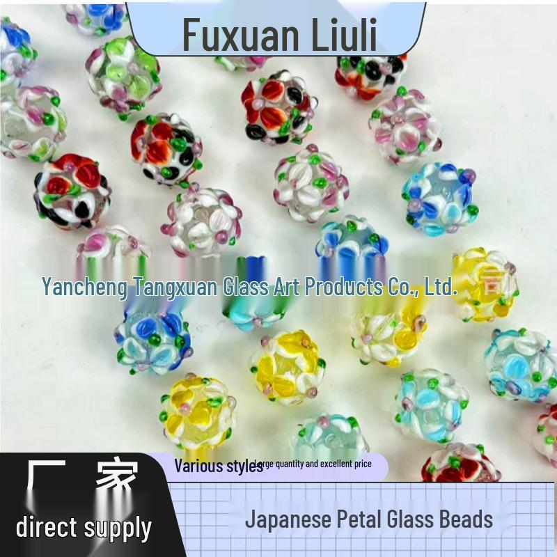 Handmade Two-Color Fired Hydrangea Glass Beads for DIY Jewelry
