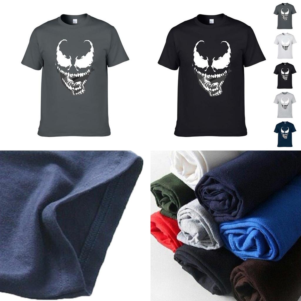 Cotton Blend Comic Movie Venom Print T-shirt For Men And Women**