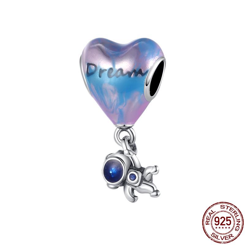 Charms 925 Fit 3MM Bracelets Earth Plane Bead Air Balloon Travel Camera Pendant DIY Jewelry Making