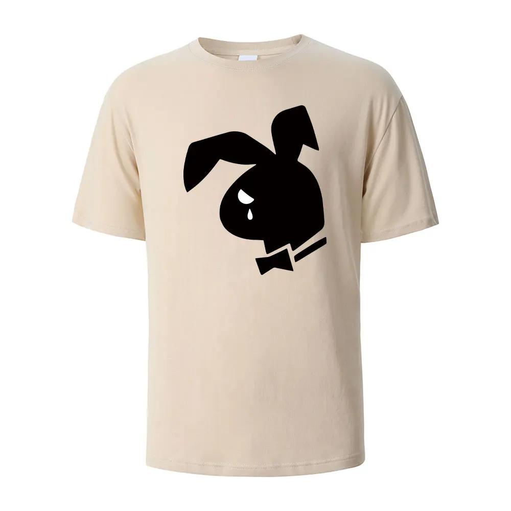 Weep Rabbit Street Lustiges T-Shirt Für Herren Mode Lässig Locker Baumwollkleidung Basic Oberteil Rundhals Atmungsaktives T-Shirt Hip Hop T-Shirts