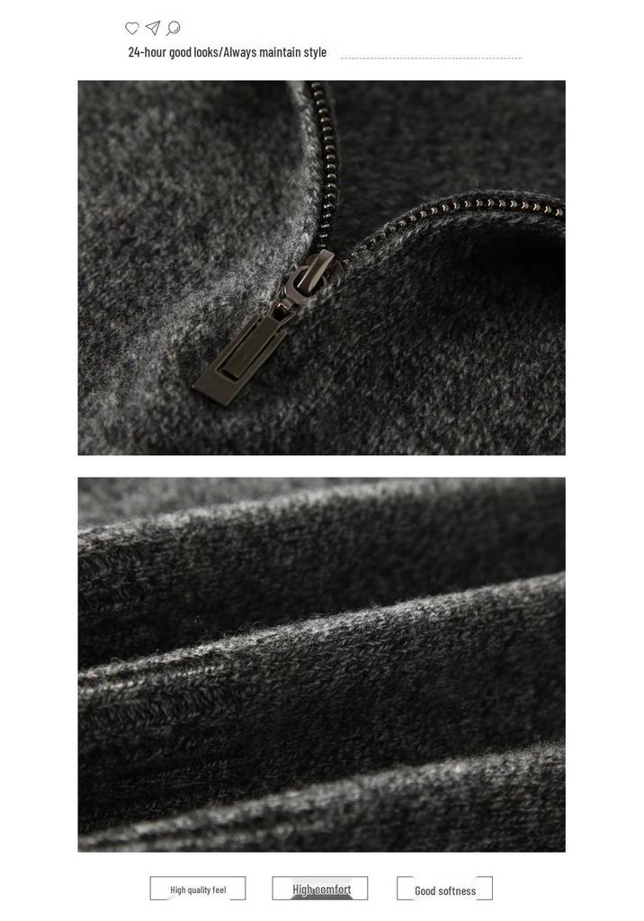 Women's Heavyweight 100% Wool High-Neck Half-Zip Sweater