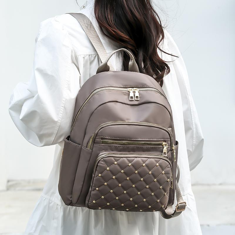 Рюкзак женский рюкзак дорожный водонепроницаемый маленький мешок коричневый — фото 5