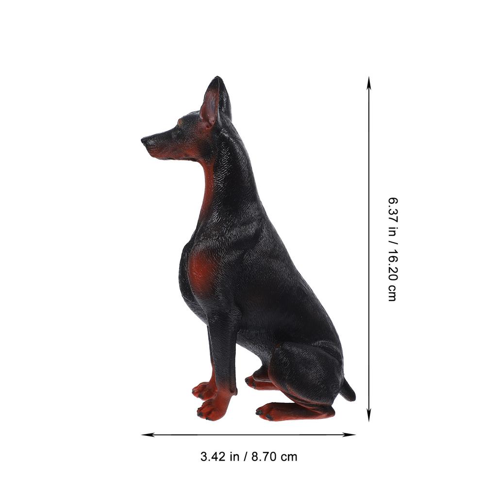 Realistic Simulation Doberman Dog Ornament Plastic Animal Decoration for Kids Room Nursery Home Desktop Vivid Lifelike Animal