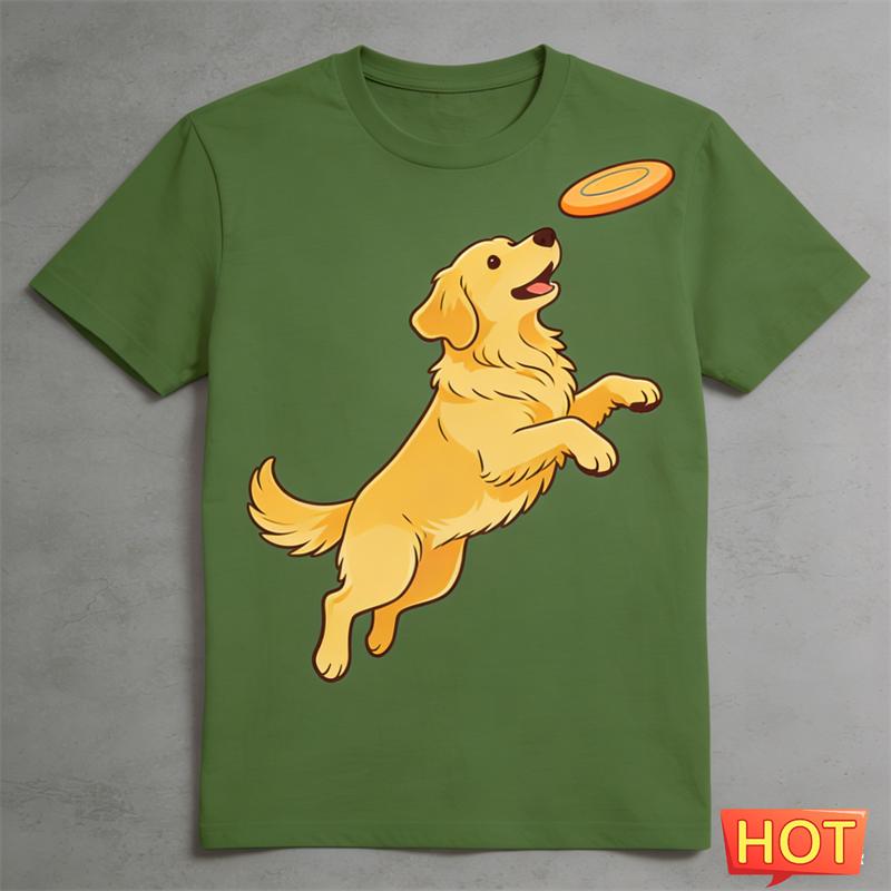 Summer Funny Cute Golden Retriever Graphic T Shirts Trendy Dog T-shirts Casual