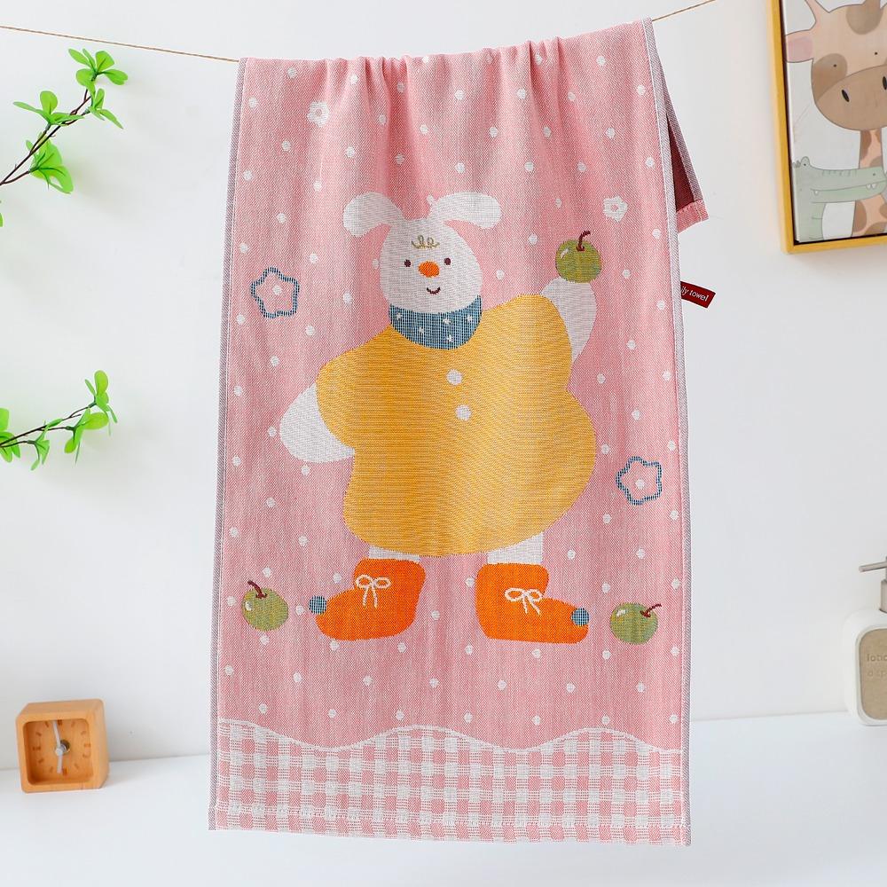 New 34*74cm Large Hand Towel Decorative 4 Layer Cotton Gauze Tea Towel Quick Dry Cartoon Washcloths for Home Restaurant