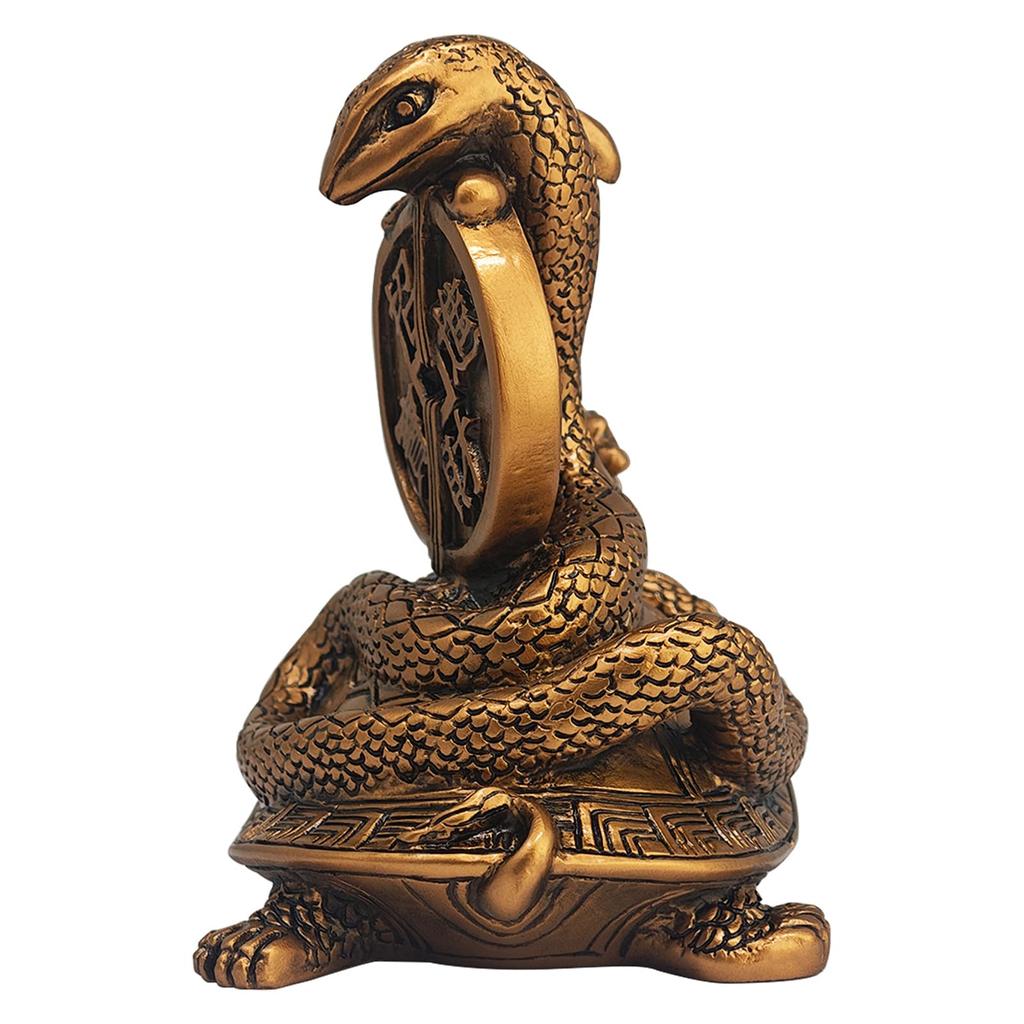 YISHUI Feng Shui Goods Portrait Snake Home Decoration Luck Copper Coin Amulet Twelve Zodiac Lucky Charms Resin 12x7x11.5cm