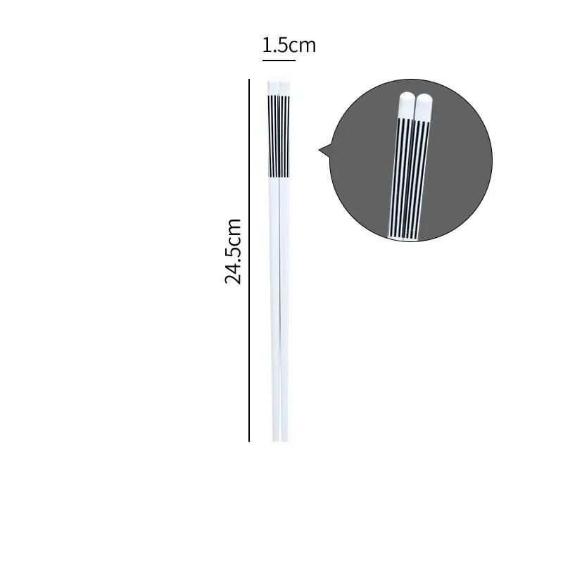 5pairs/set Ceramic Chopsticks High Temperature Resistance Bone Porcelain Sushi Household Chopsticks