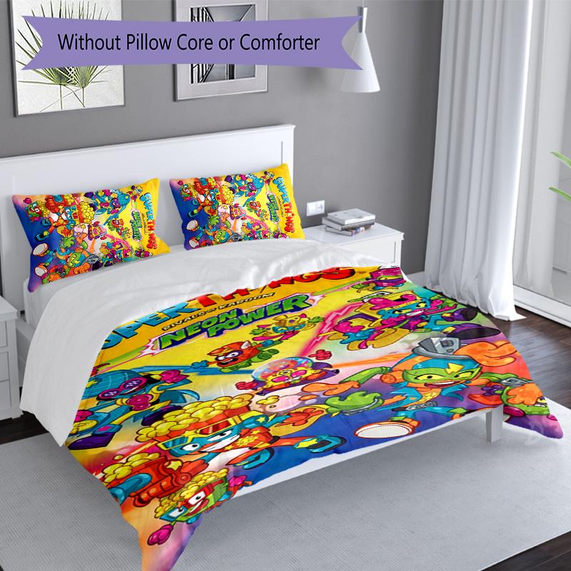 3pcs Superthings pattern bedding set duvet cover set includes duvet cover &pillowcases, perfect all season bedroom decoration & gift