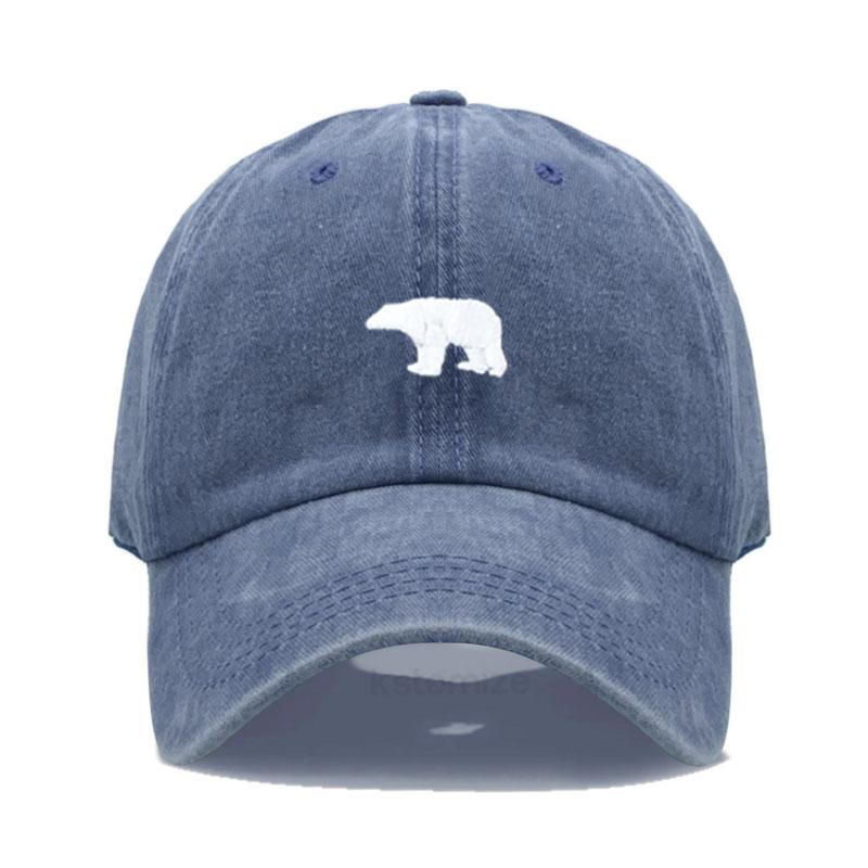 Little Bear Embroidery Baseball Cap For Women Men Fashion Adjustable Soft Washed Cotton Dad Hat Unisex Classic Golf Caps