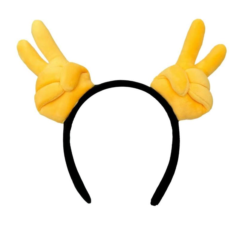 Plush Funny Gesture Headband Give The Thumbs-Up Hand Heart Plush Hairband Hair Ornament Party Dress Up Cosplay Hair Hoop