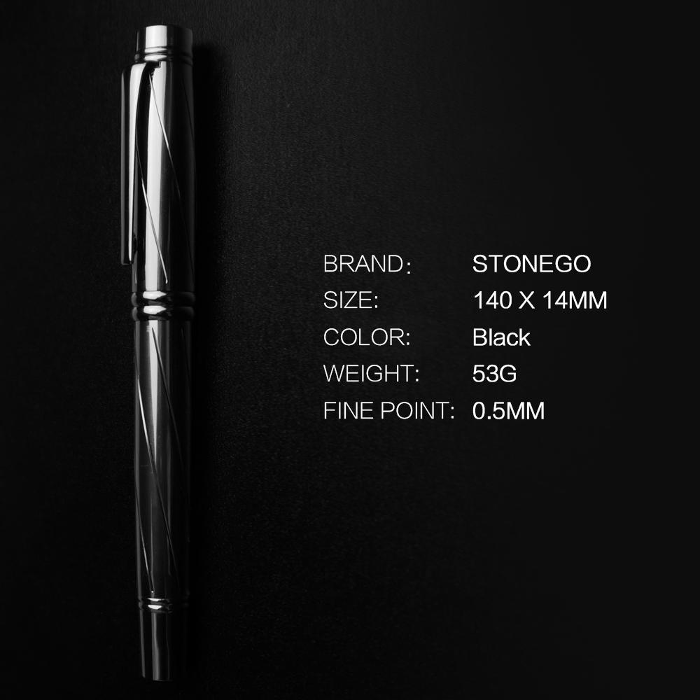 STONEGO Luxury Fountain Pen Medium Nib Pen with Twist Converter Use with Standard Ink, Metal Calligraphy Fountain Pens