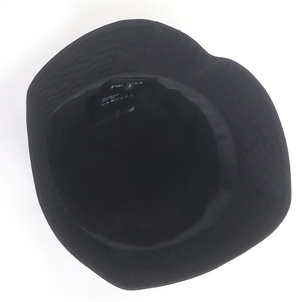 Excellent PRADA hat Triangle logo Re-Nylon black recycled polyamide mens S 2HC137 Used