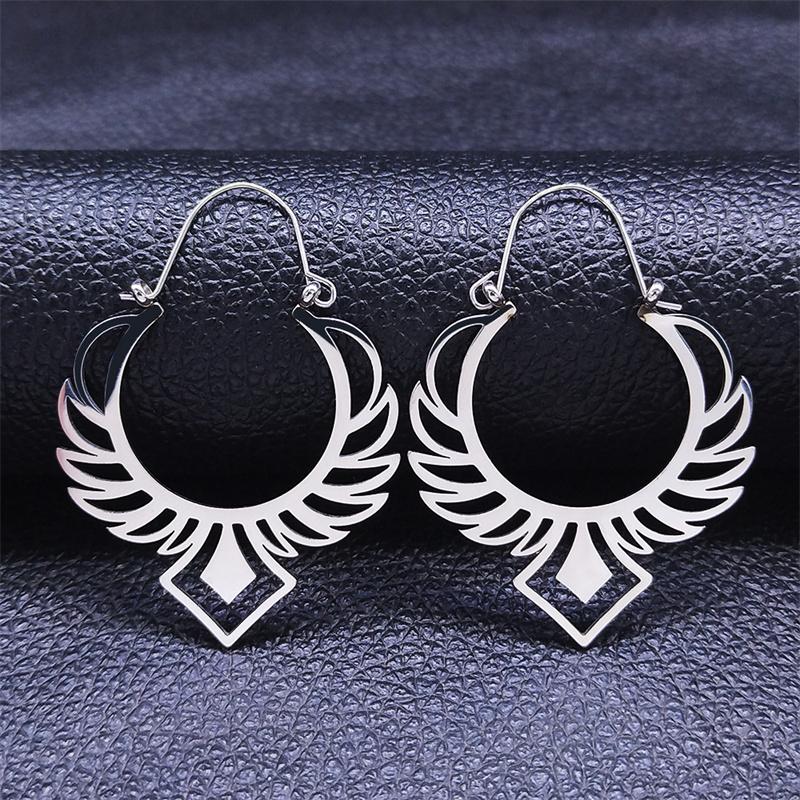 Trendy Yoga Lotus Flower Earrings Stainless Steel Gold Color Hoop Earrings for Women Jewelry boucles d'oreilles E9360S01
