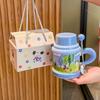 Cute Fairy Tale Puppy Water Cup Couple High Value Ceramic Mug with Lid Spoon Birthday Graduation Gift for Boys and Girls