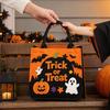 Ghost And Bat Candy Bag Halloween Trick or Treat Bag, Felt Goodie with Pumpkin Patches, Tote Large for Kids, Party Favor, Haunted House Decor Stiff