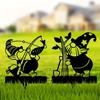 Gnome Garden Stake, Metal Polypropylene Classic Style Christmas Decor, Nature Themed Outdoor Yard Art, No Electricity Floor