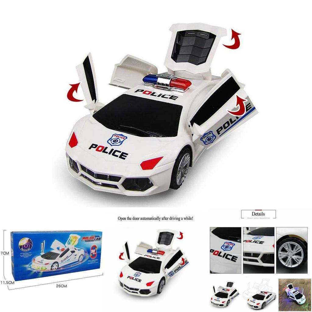 Stunning Police Car Led Light Music Rotating Toy For Kids Universal Driving Fun