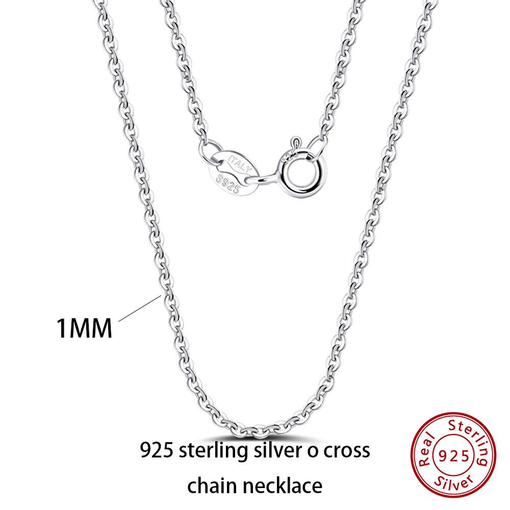 Effie Queen 100% 925 Silver Basic Chain Necklaces Box/Snake/Chopin/Figaro Beaded Chain 40-60cm Unisex DIY Casual Wear