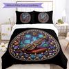 Steampunk Guitar Mandala Pattern Bedding,Quilt Set Quilt Cover Pillowcase Home Birthday Gift (1 * Duvet Cover + 2 * Pillowcase, Without Core)