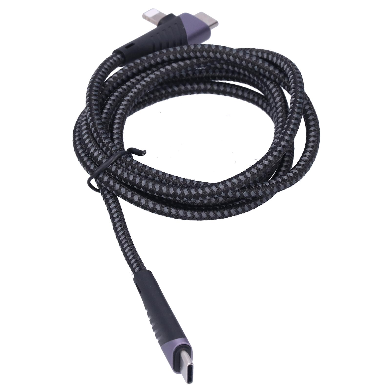 KUULAA 60W Braided Double End 3A Fast Charging Data Transfer Cable for IOS to TypeC