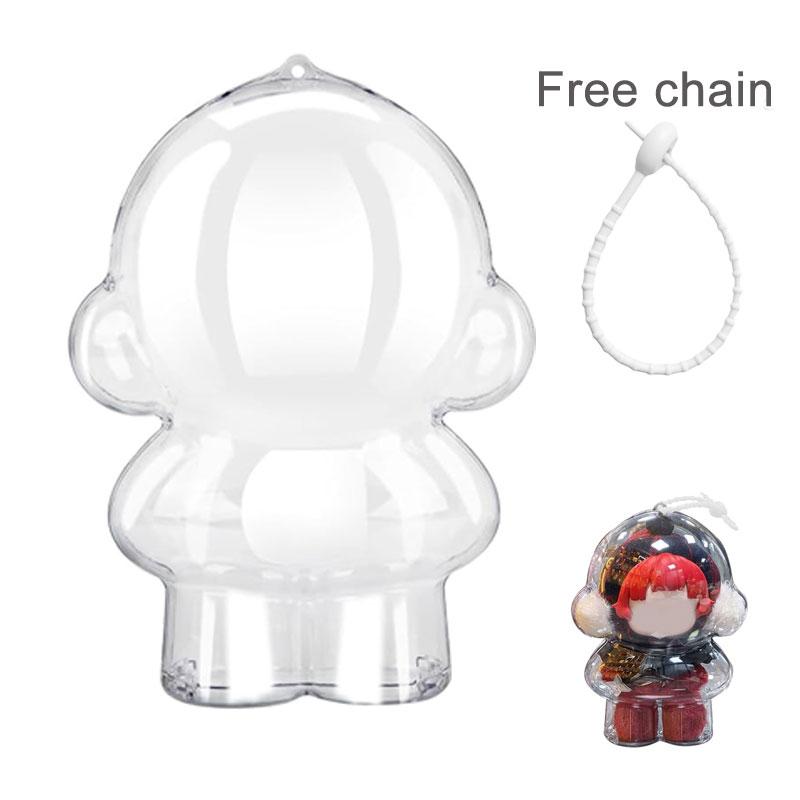 

Protective Case for Skullpanda Clear Cover Plush Dolls Portable Organiser Box For Winter Symphony and L’Impressionnisme Series 15cm