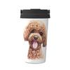 Asamike 500ml Tumbler with Lid, Toy Poodle Brown Design, Stainless Steel, Coffee Cup, Convenience Store Mug, Portable Mug, Large Capacity, Insulates F