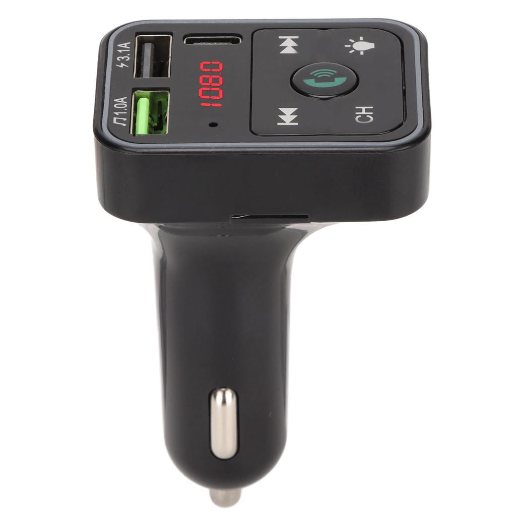 Bluetooth 5.0 FM Transmitter Hands Free Call USB 2.0 Music Player Car Radio Bluetooth Adapter with