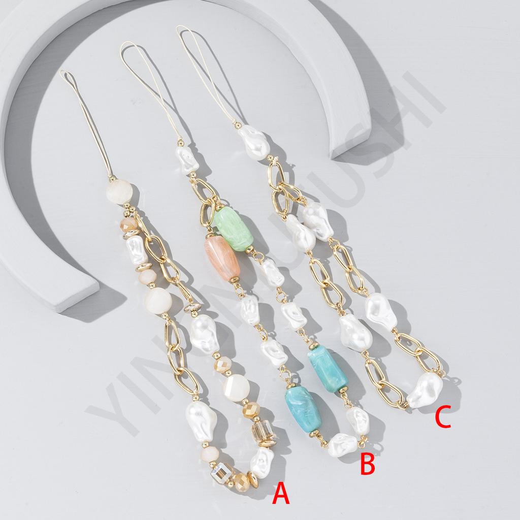 Ins Special-shaped Baroque Pearl Mobile Phone Jewelry Pendant Original Design Sense High Value Mobile Phone Chain Pendant