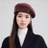 New Three Dimensional Shaped and Elegant Autumn and Winter Beret Women's Versatile Wool Octagonal Hat Showing Face Little Retro Painter Hat