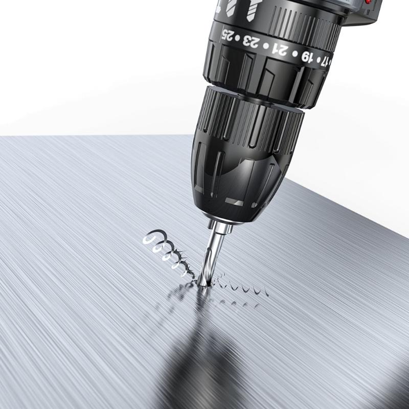 High Speed Steel Step Drill Bit with 1/4" Hex Shank and Straight Grooved for Wood Stainless Steel Sheet Metal Cutting