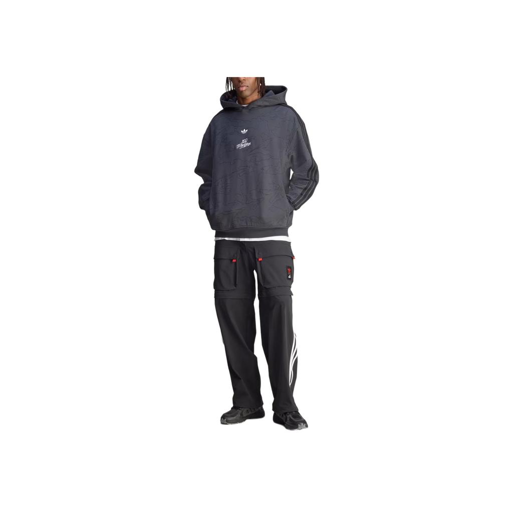 adidas Originals X 100 Thieves Collaboration SS25 Casual Comfortable Pullover Hoodie Unisex Hoodies Black JM3258