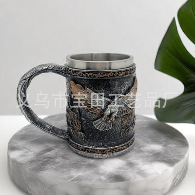 Winged Eagle Mug, Stainless Steel Coffee Cup, Retro Water Cup Bar Decoration, Retro Home Decoration Ornament