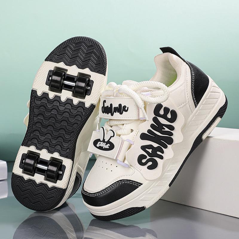 Kids Four Wheel Runaway Shoes Boys Girls Adults Burst Shoes Flying Shoes Shoes Women's School with Wheels