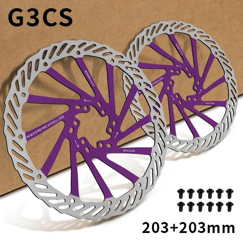 BUCKLOS Bike Brake Rotor G3 160mm 180mm 203mm Hydraulic Disc Brake Rotors with 6pcs Bolts for MTB Mountain Bicycle Accessories